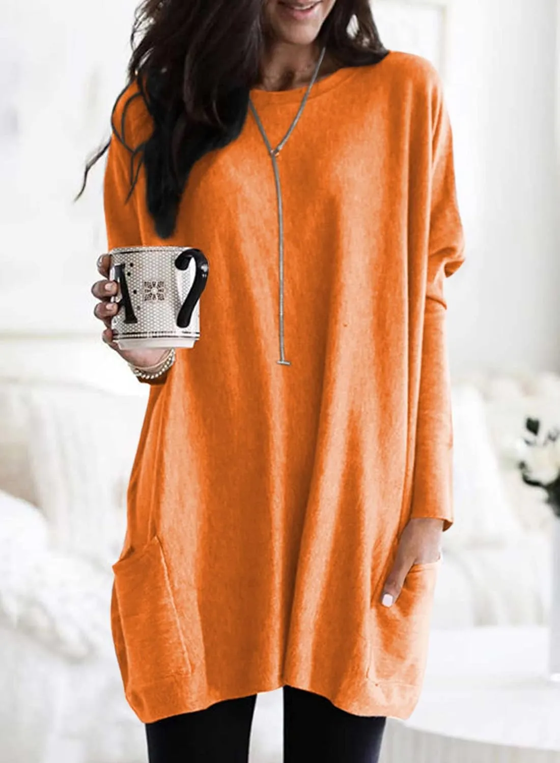 Dokotoo Womens 2025 Spring Outfits Casual Long Sleeve Shirts Lightweight Sweatshirts Fashion Tunic Tops with Pockets