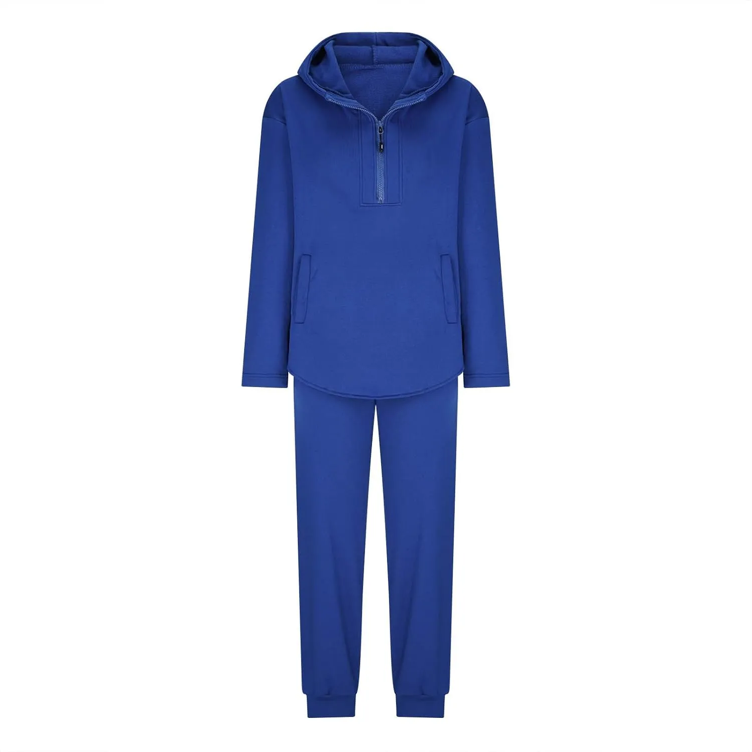 DOLKFU Womens 2 Piece Outfits Half Zip Oversized Pullover Sweatsuit with Pockets High Waist Sweatpants Tacksuit