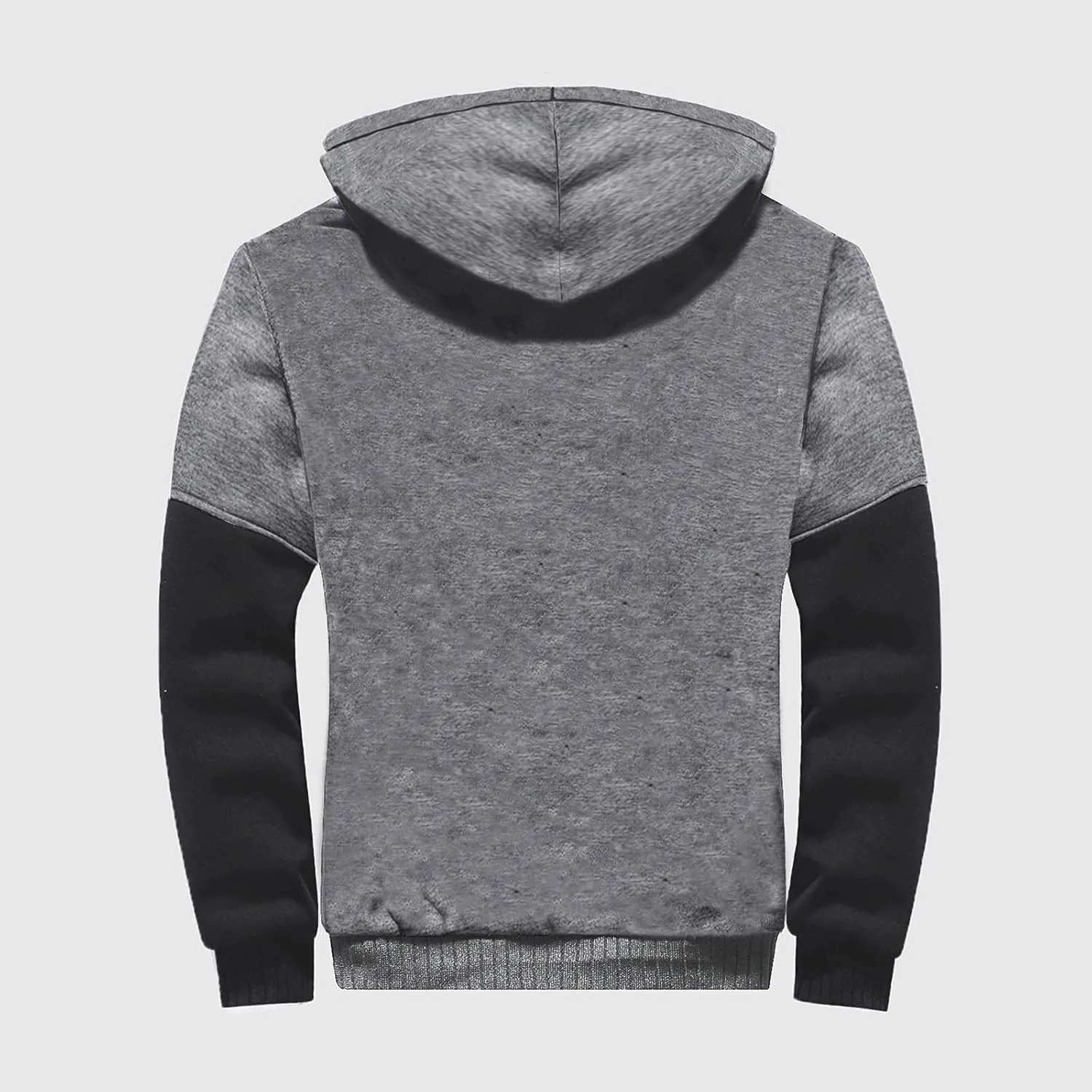 DuDubaby Cotton Hoodie for Men Winter Warm Fleece Hooded Zipper Sweater Jacket Outwear Coat Plus Size