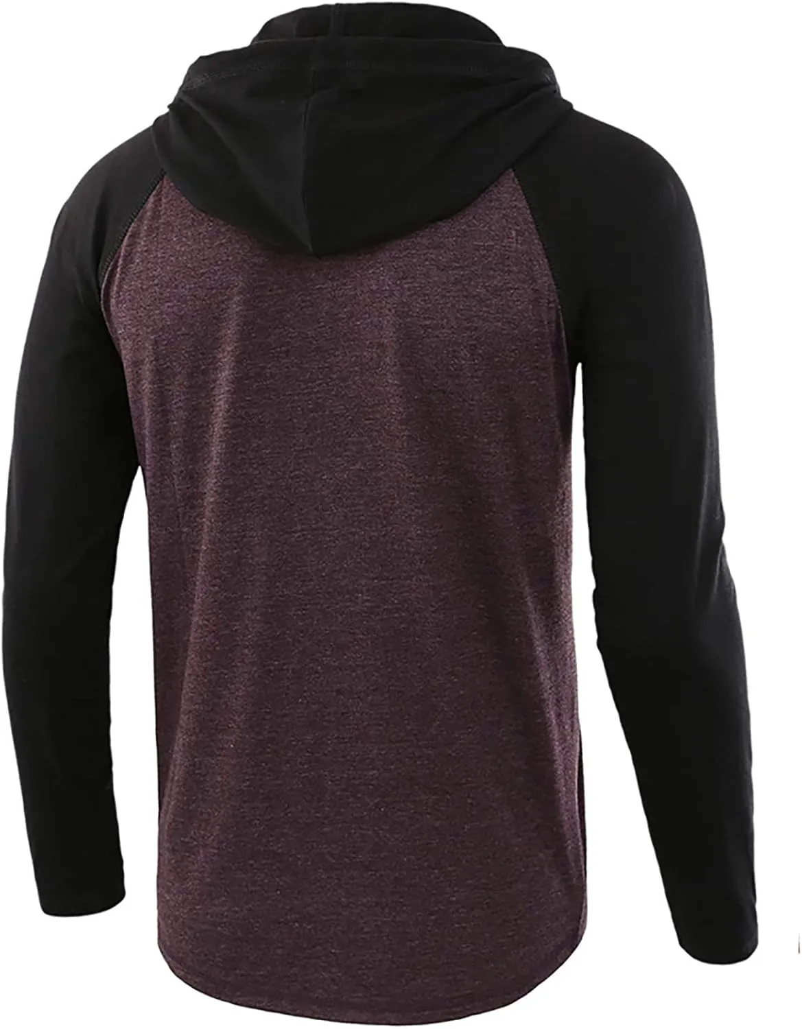 DuDubaby Going Out Tops for Men Casual Patchwork Sports Sweatshirt Long Sleeve Hooded Pullover Top