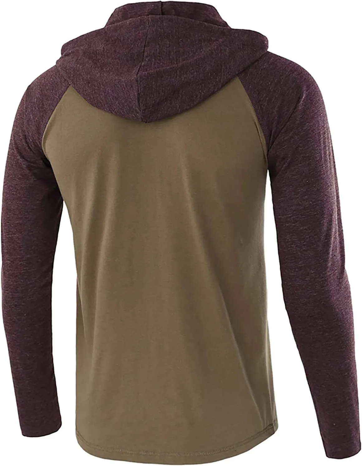 DuDubaby Going Out Tops for Men Casual Patchwork Sports Sweatshirt Long Sleeve Hooded Pullover Top