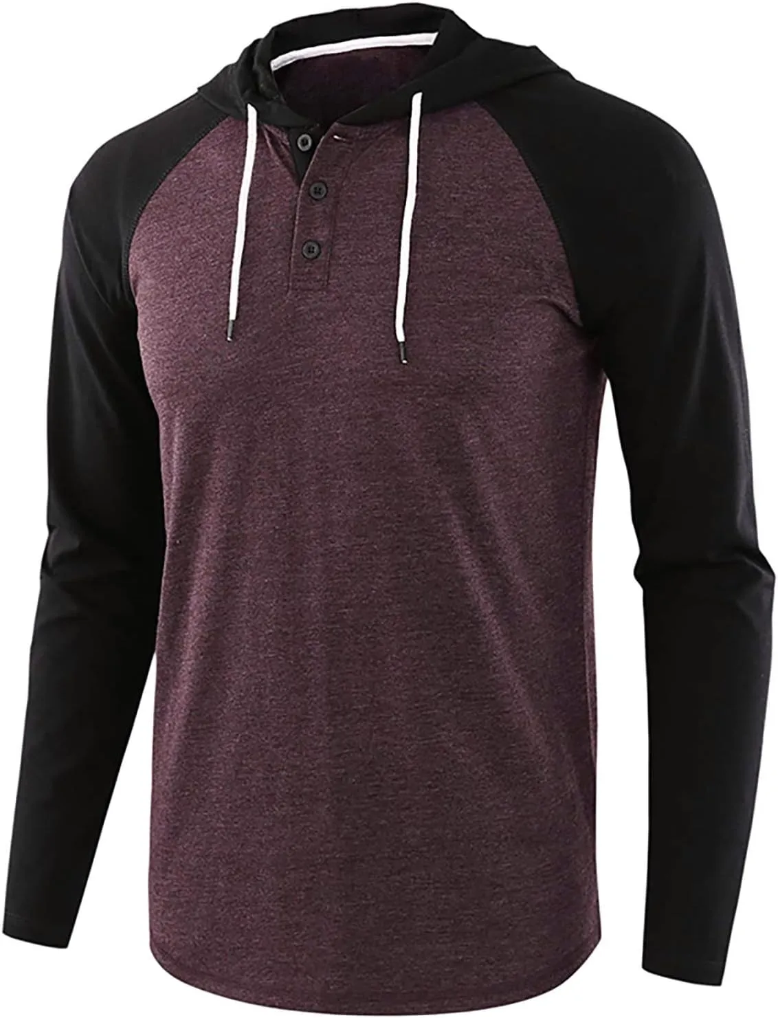 DuDubaby Going Out Tops for Men Casual Patchwork Sports Sweatshirt Long Sleeve Hooded Pullover Top