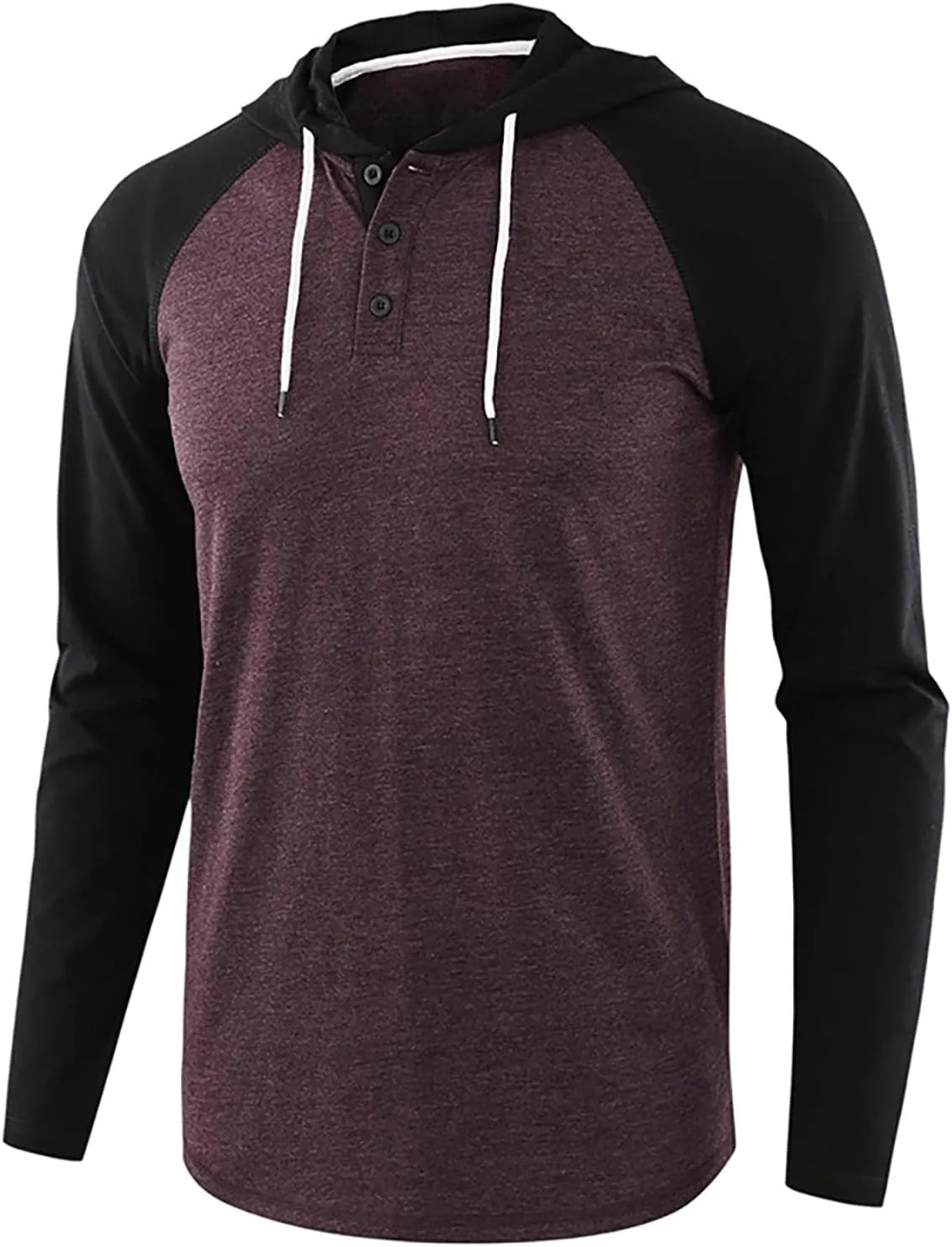DuDubaby Going Out Tops for Men Casual Patchwork Sports Sweatshirt Long Sleeve Hooded Pullover Top