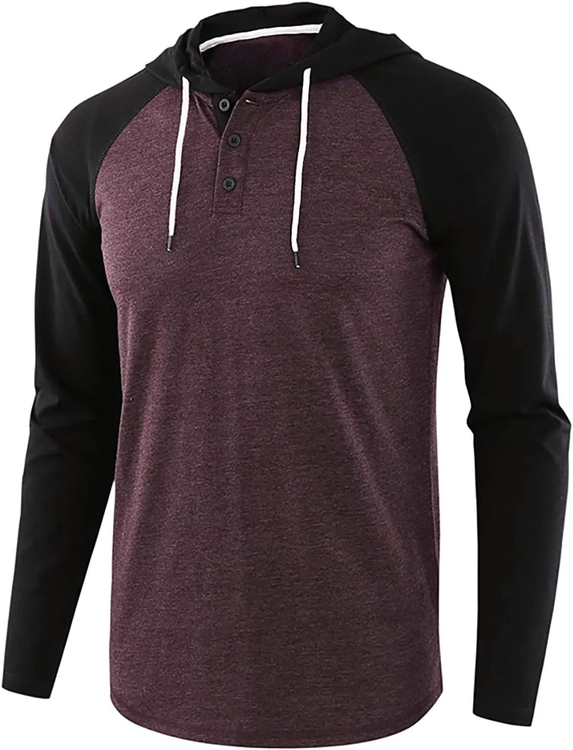 DuDubaby Going Out Tops for Men Casual Patchwork Sports Sweatshirt Long Sleeve Hooded Pullover Top