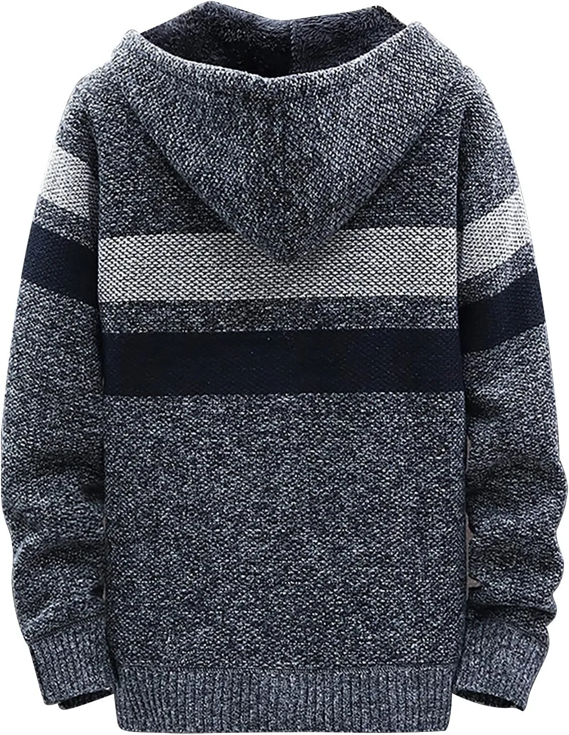 DuDubaby Men Hoodies for Men Fall and Winter Casual Sweater Jacket Warm Knit Sweater Hooded Hoodie