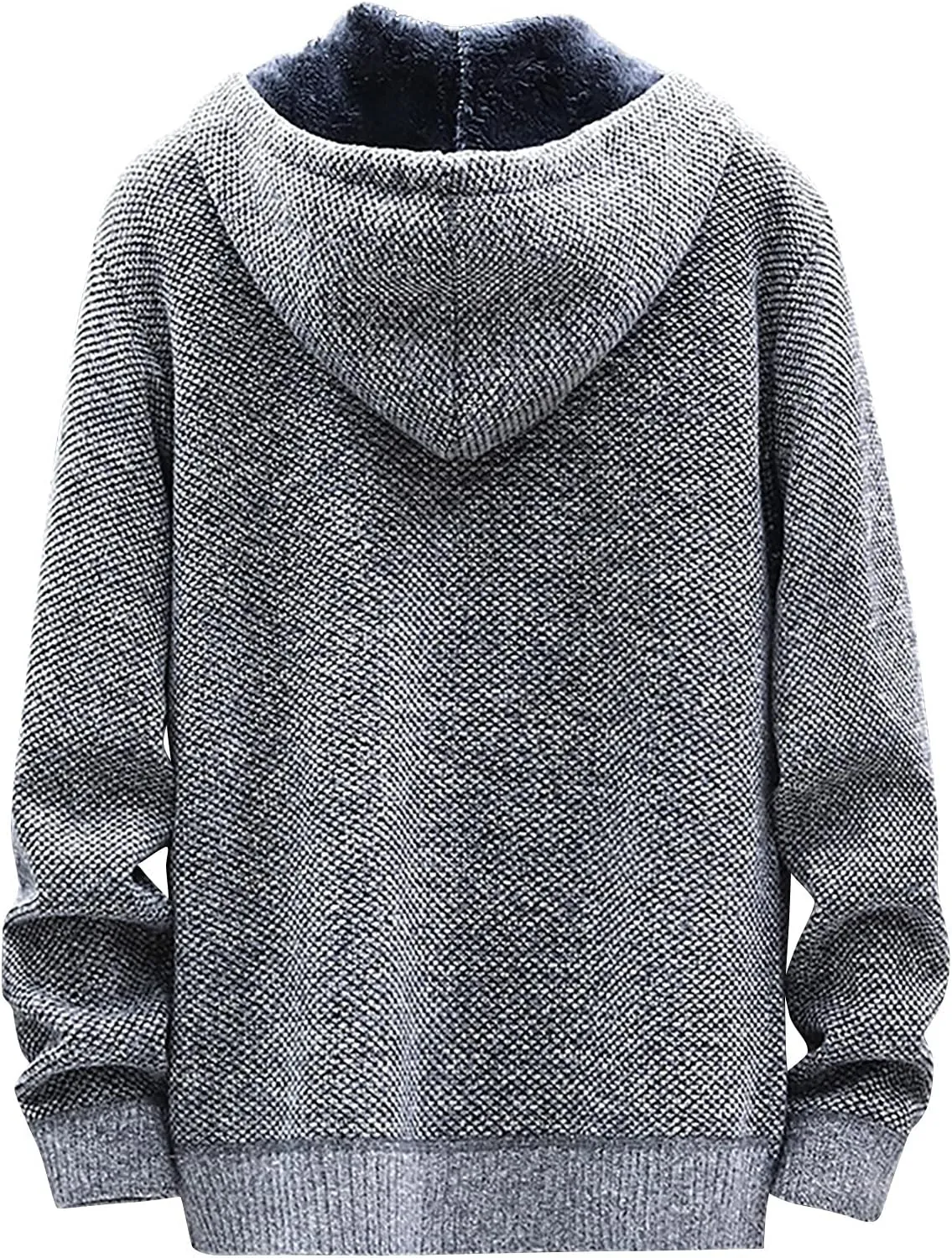 DuDubaby Men Hoodies for Men Fall and Winter Casual Sweater Jacket Warm Knit Sweater Hooded Hoodie