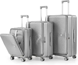 Expandable Carry On Luggage Set 3 Piece Suitcases with TSA Lock, Hardside Spinner Suitcase Set