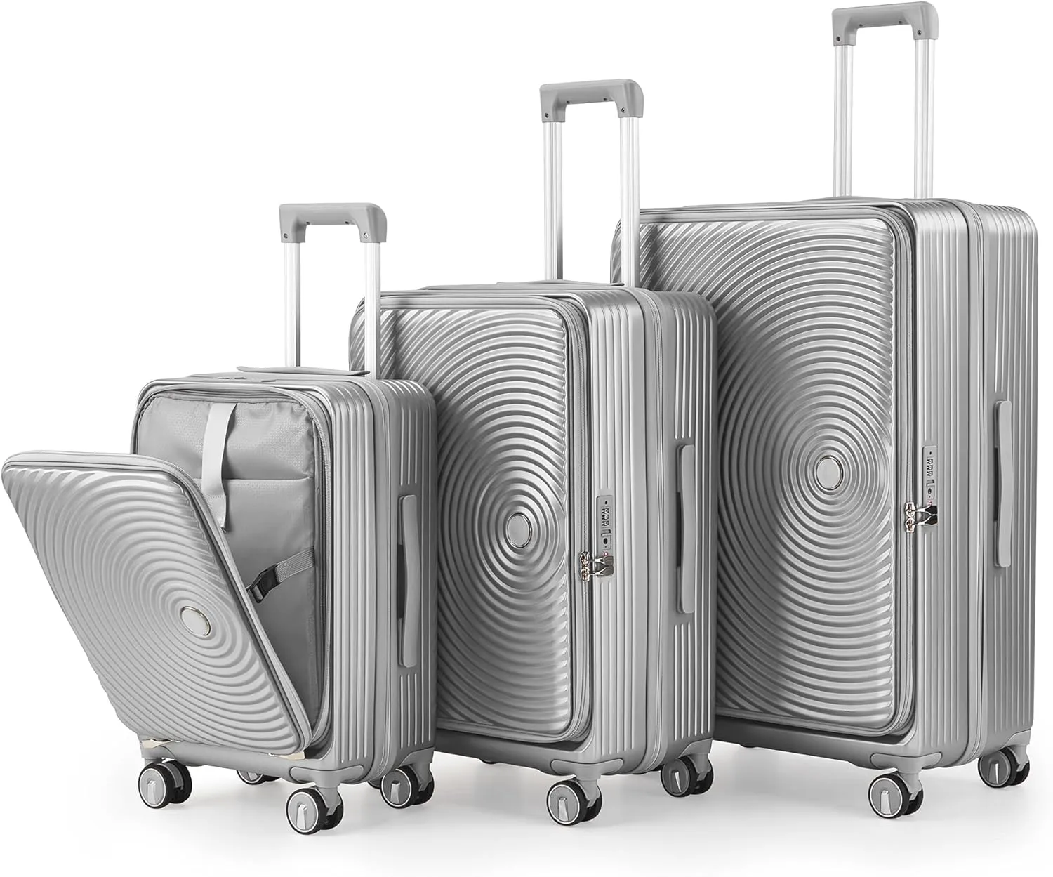 Expandable Carry On Luggage Set 3 Piece Suitcases with TSA Lock, Hardside Spinner Suitcase Set