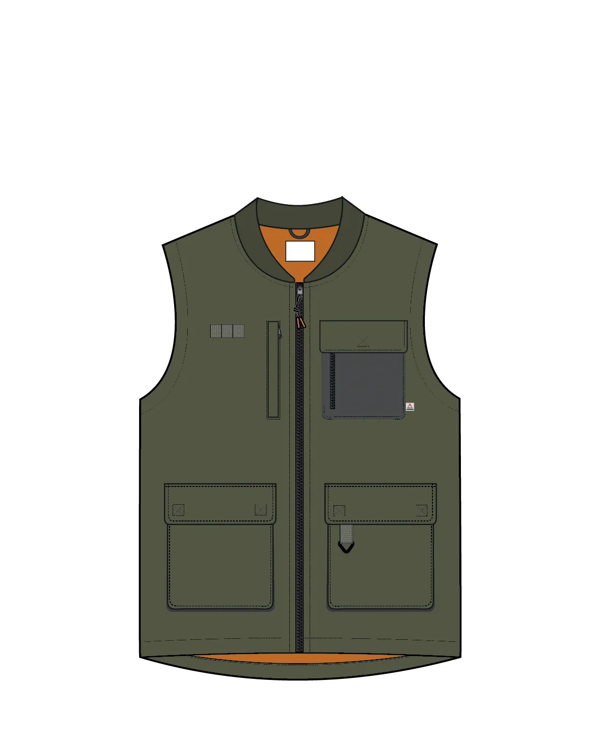Explorers Organic Cotton Canvas Vest - Khaki