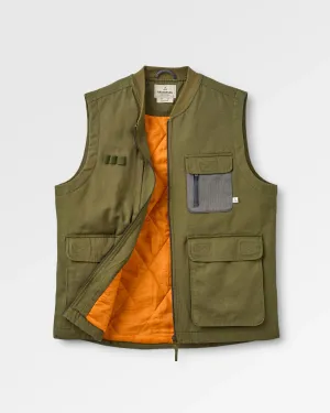 Explorers Organic Cotton Canvas Vest - Khaki