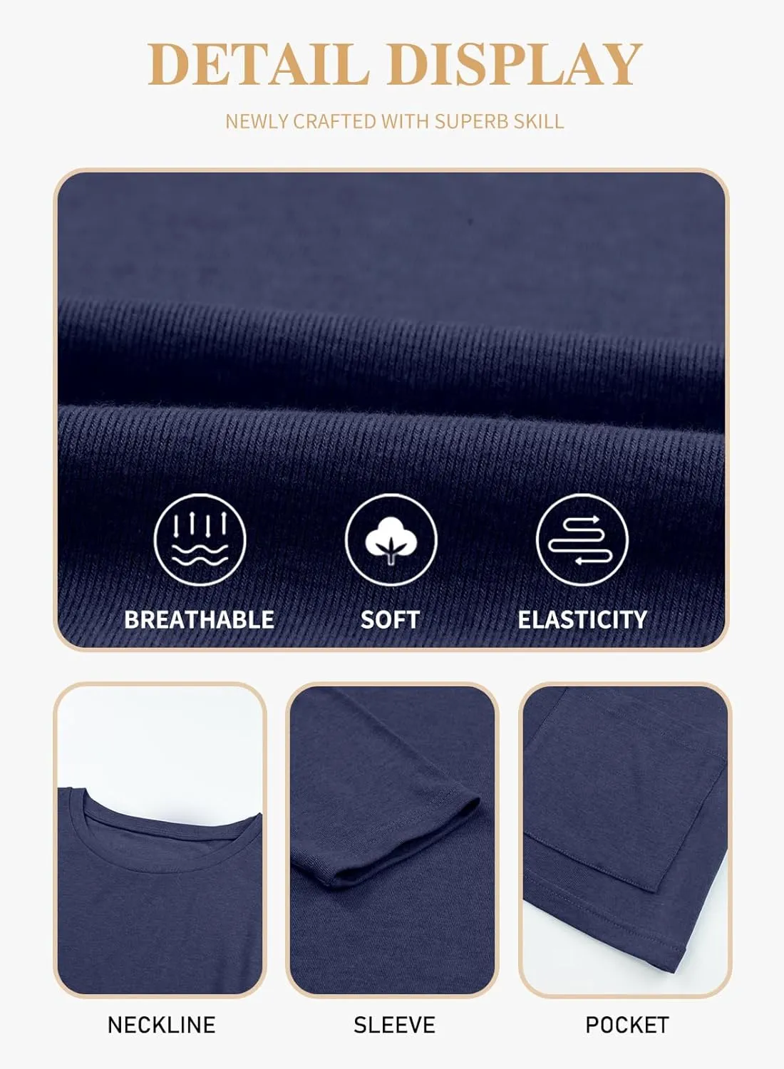 Eytino Womens Plus Size Long Sleeve Tops Crewneck Lightweight Sweatshirt Loose Casual Oversized T Shirts with Pockets(1X-5X)