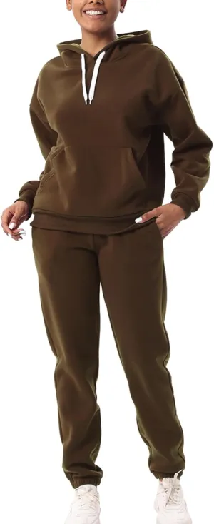 Facitisu 2 Piece Sets for Women Oversized Loungewear Womens sweat suit Hoodies and Sweatpants