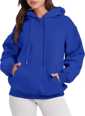 Fall Oversized Casual Sweatshirts with Pocket Ladies Women Hooded Print Round Neck Sweatshirt Long Sleeve with