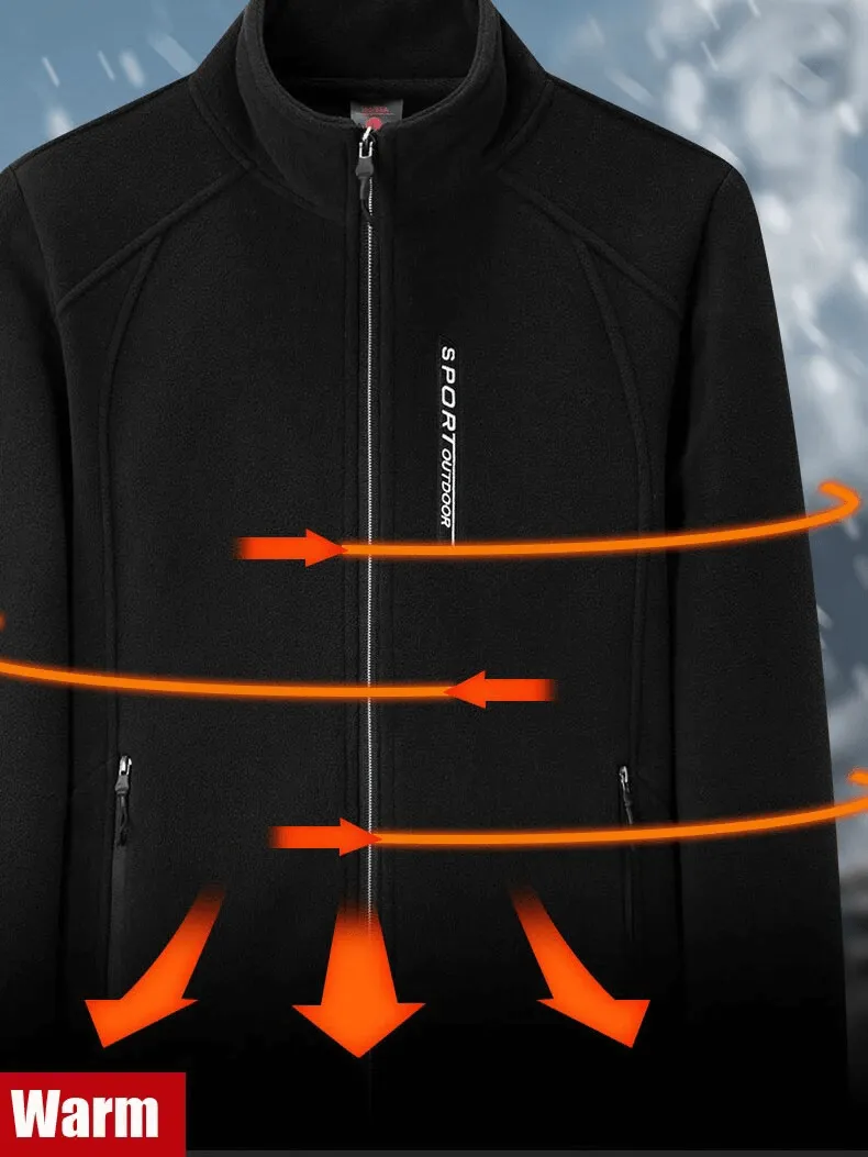 Female Stand Collar Zip-Up Loose Fleece Jacket With Pockets - SF1843