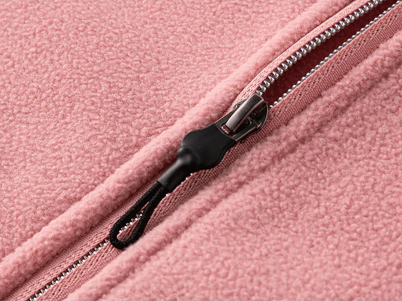 Female Stand Collar Zip-Up Loose Fleece Jacket With Pockets - SF1843