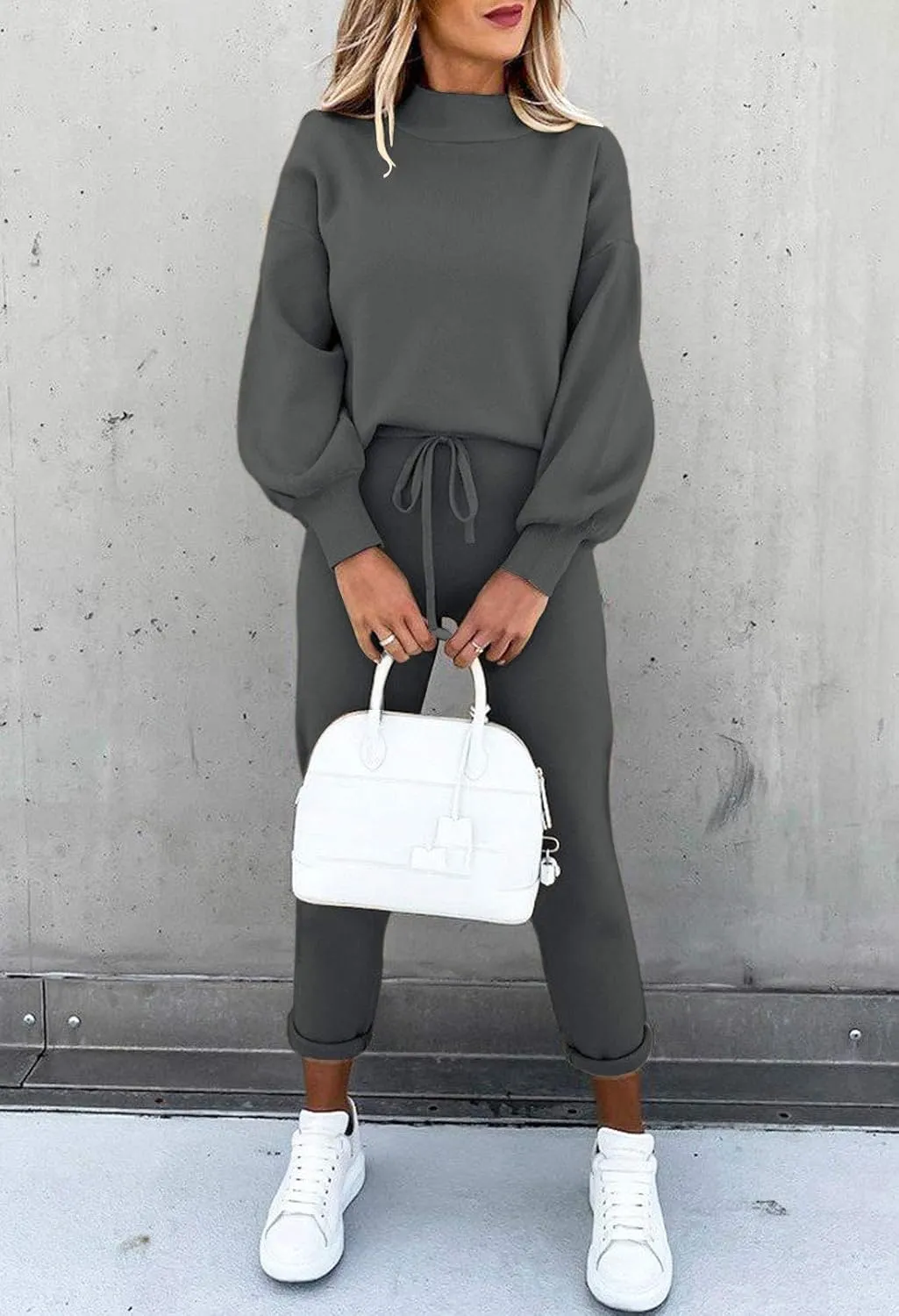 Fixmatti Women's 2 Piece Outfits Long Sleeve Pullover Sweatshirt Jogger Pants Sweatsuit