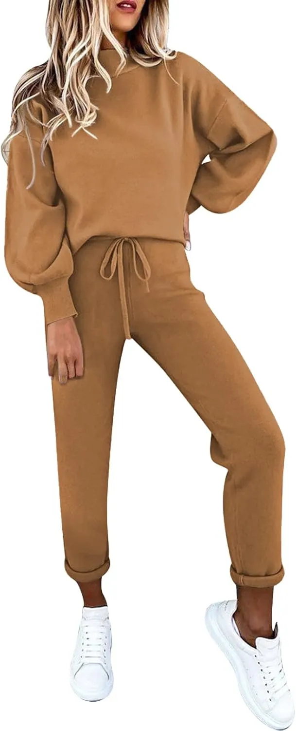 Fixmatti Women's 2 Piece Outfits Long Sleeve Pullover Sweatshirt Jogger Pants Sweatsuit