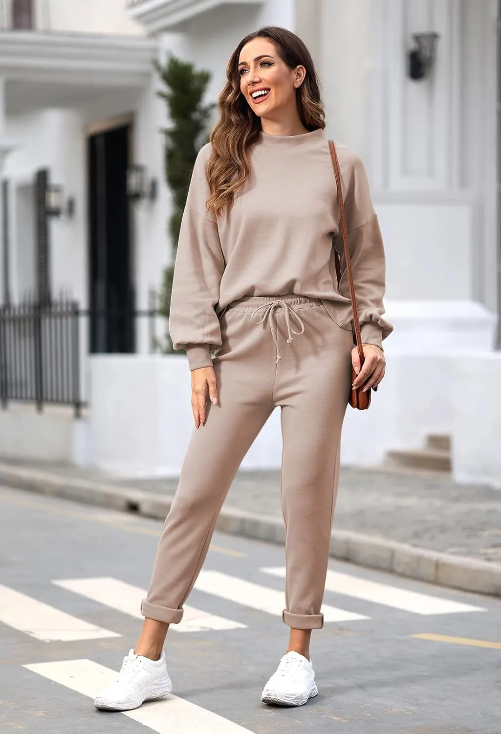 Fixmatti Women's 2 Piece Outfits Long Sleeve Pullover Sweatshirt Jogger Pants Sweatsuit