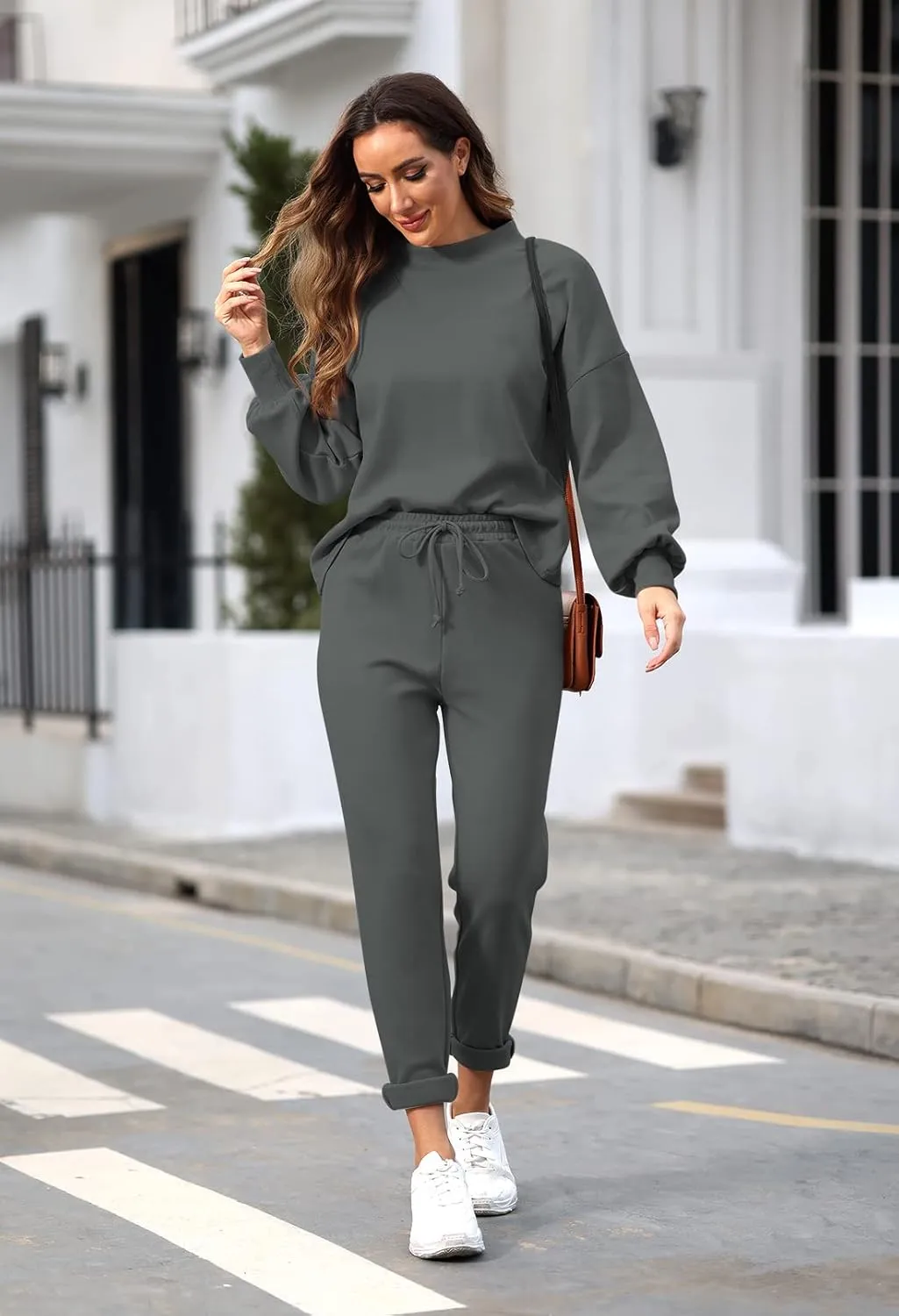 Fixmatti Women's 2 Piece Outfits Long Sleeve Pullover Sweatshirt Jogger Pants Sweatsuit
