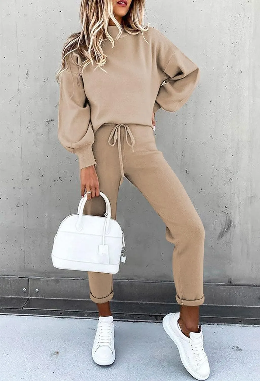 Fixmatti Women's 2 Piece Outfits Long Sleeve Pullover Sweatshirt Jogger Pants Sweatsuit