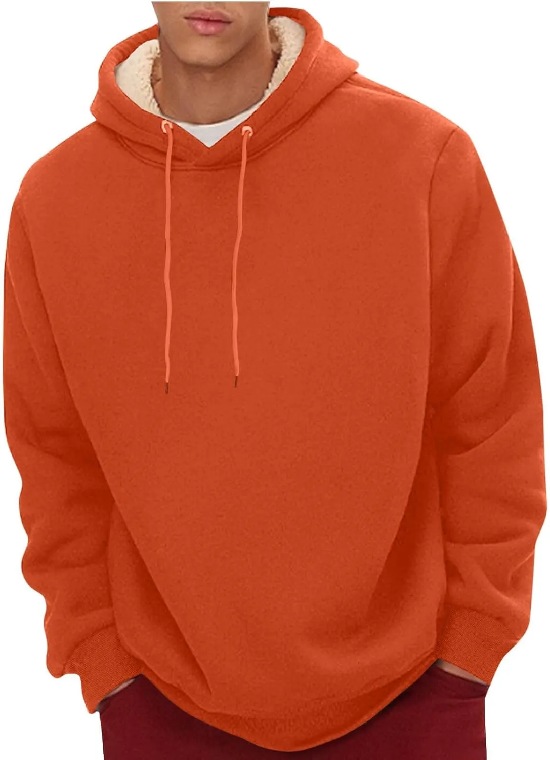 Fleece Hoodie Men Pullover Heavyweight Thick Winter Warm Hooded Sweatshirt Thermal Windproof Jacket Hoodies with Pocket