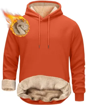 Fleece Hoodie Men Pullover Heavyweight Thick Winter Warm Hooded Sweatshirt Thermal Windproof Jacket Hoodies with Pocket