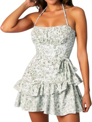 Floral Corset Dress for Women Ruffle Mini Dress Summer Sundress Milk Maid Dress for Women Plus Size