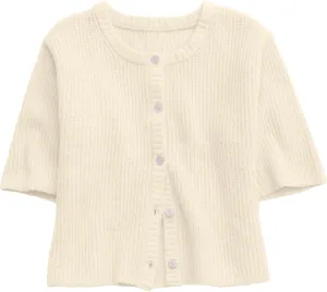 Gacaky Women's Lightweight Cardigan Sweater Short Sleeve Casual Crewneck Button Soft Knit Cardigans Sweater Tops