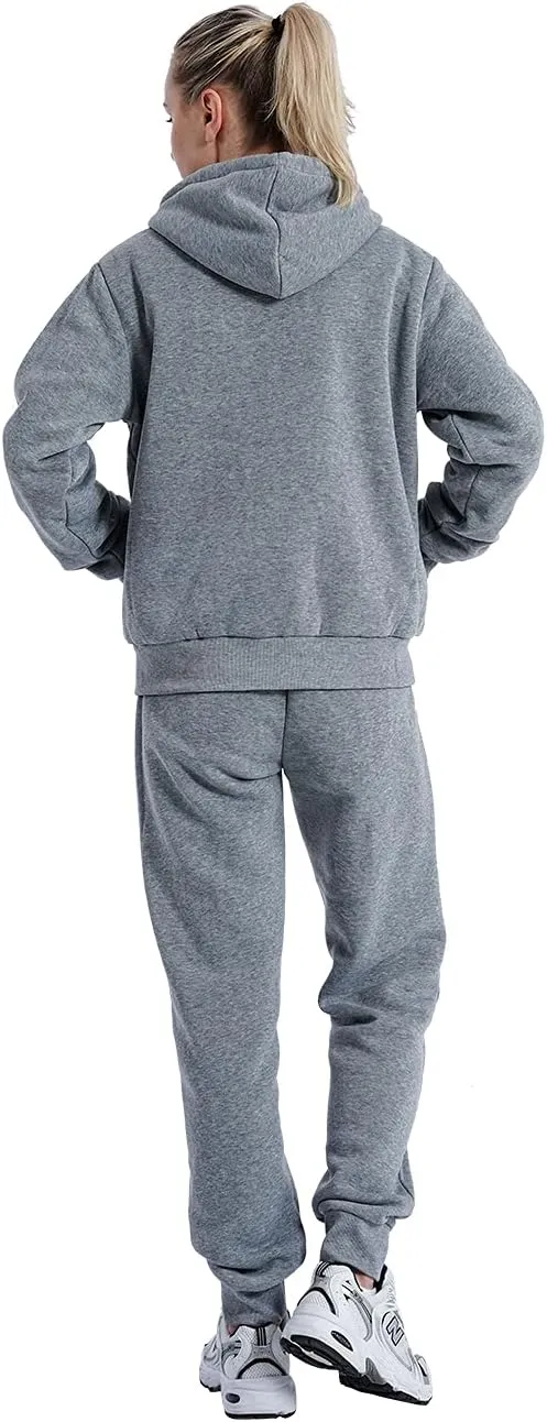 Gary Com 2 PCS Outfits Women's Fleece Sherpa Lined Sweatsuits Long Sleeve Hoodie and Sweat Pants Winter Warm Tracksuit Set