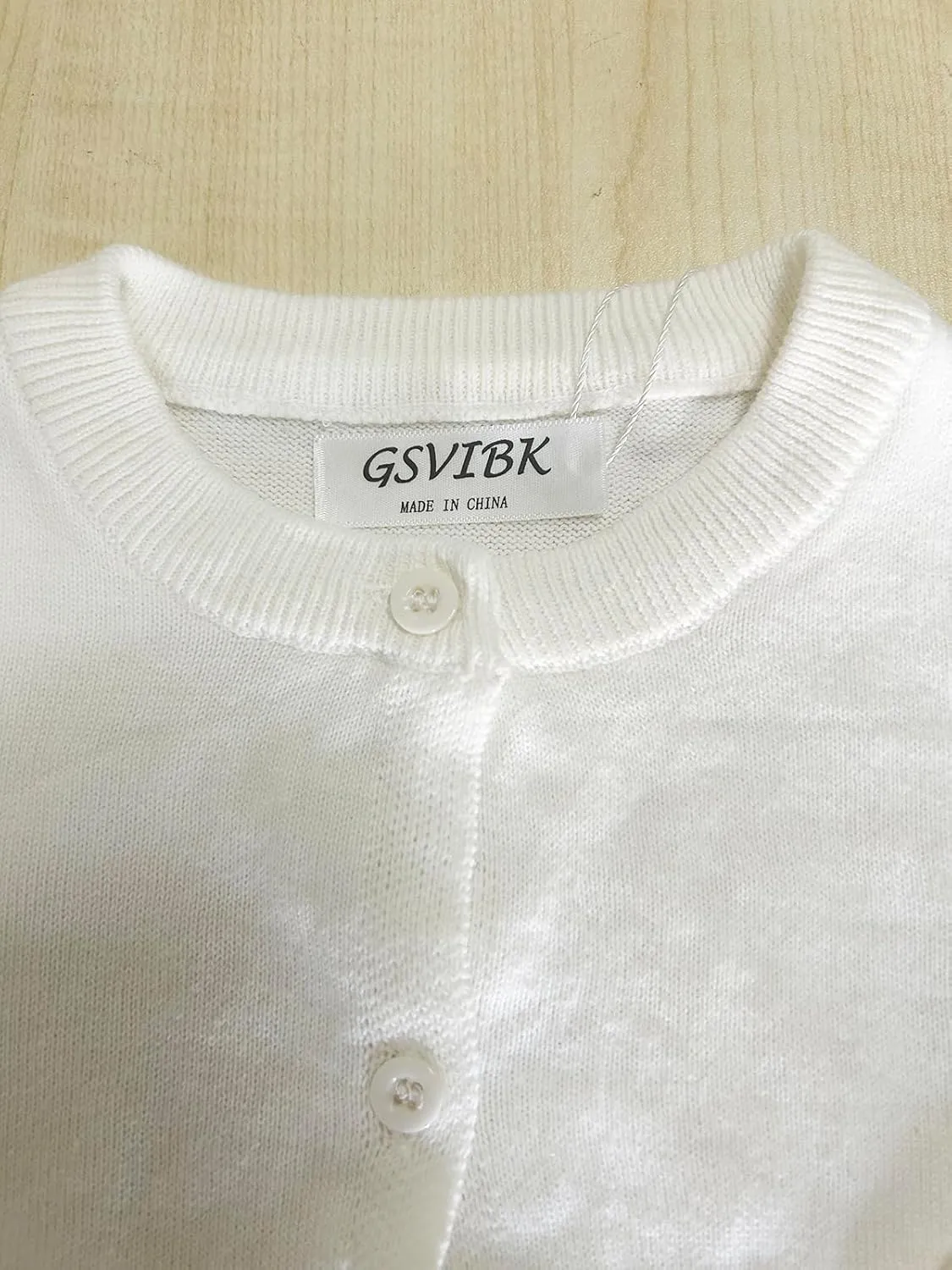 GSVIBK Baby Girls Cotton Cardigan Long Sleeve Kid Button Sweater Girl Crew Neck Cardigans Uniform Sweater