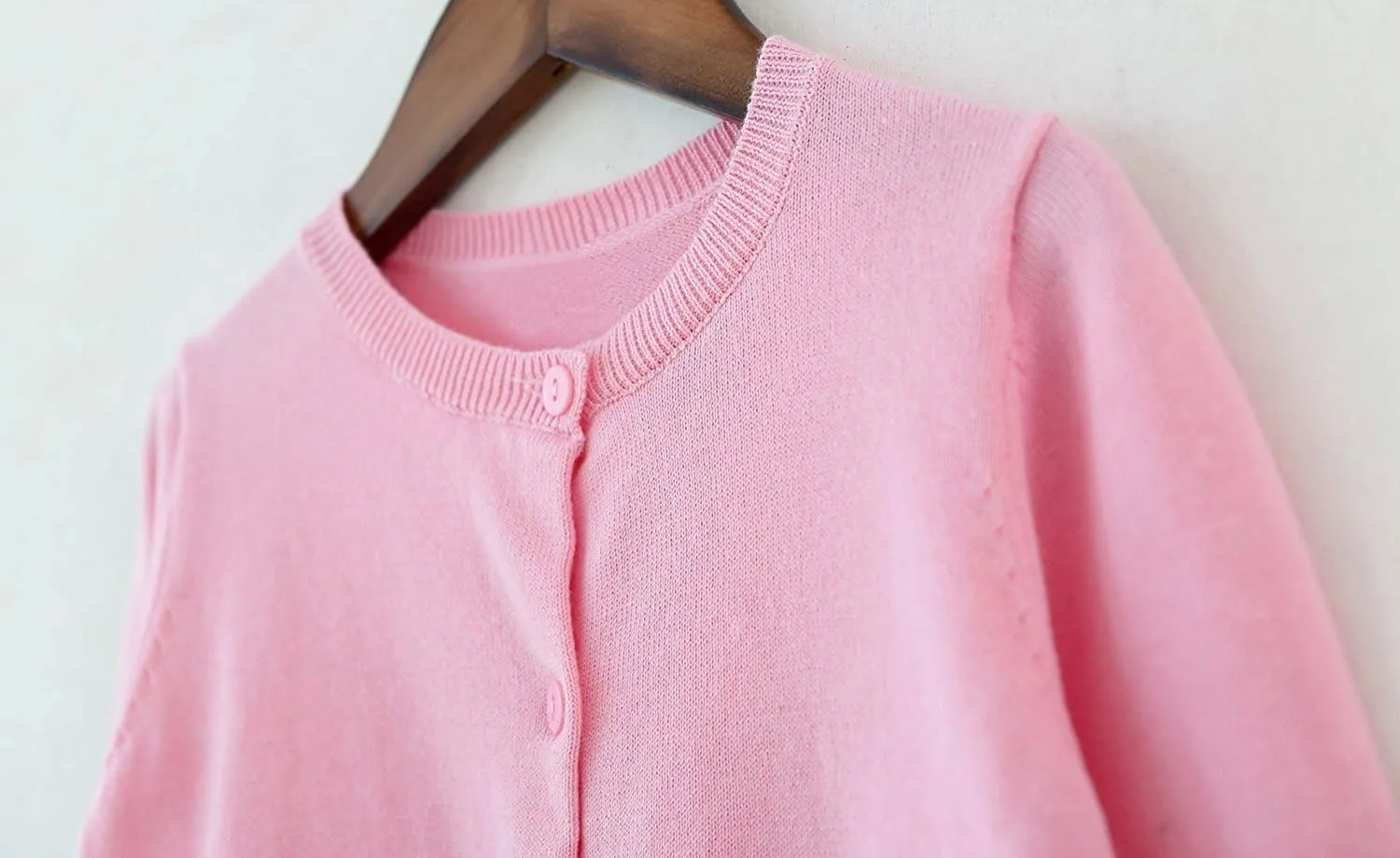 GSVIBK Baby Girls Cotton Cardigan Long Sleeve Kid Button Sweater Girl Crew Neck Cardigans Uniform Sweater
