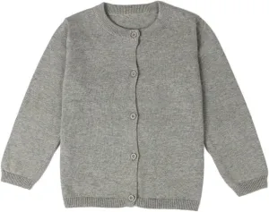 GSVIBK Baby Girls Cotton Cardigan Long Sleeve Kid Button Sweater Girl Crew Neck Cardigans Uniform Sweater