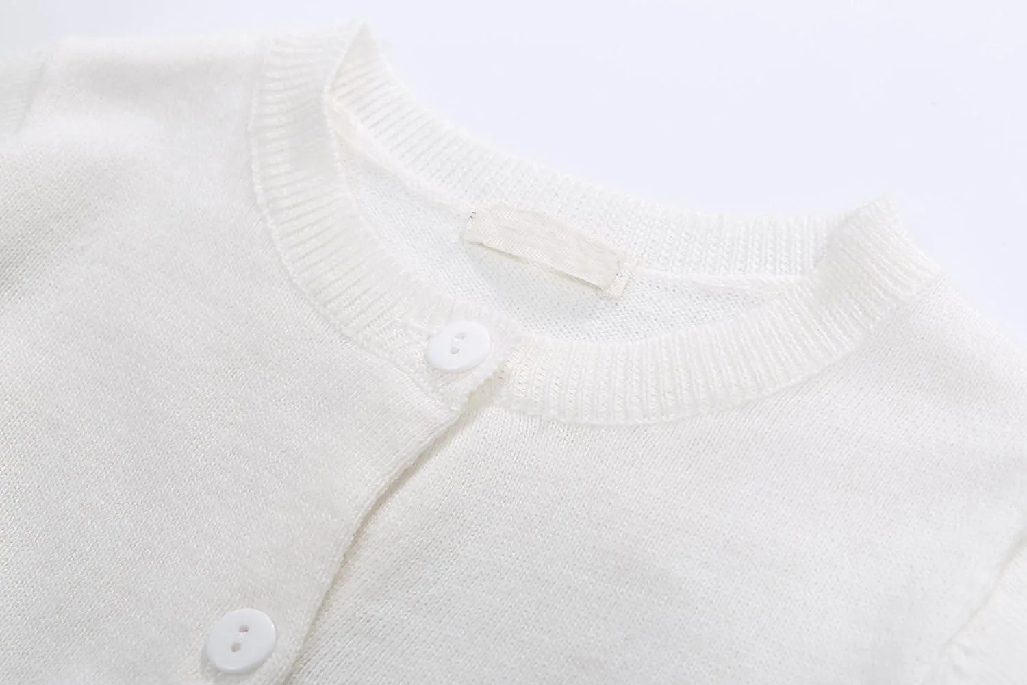 GSVIBK Baby Girls Cotton Cardigan Long Sleeve Kid Button Sweater Girl Crew Neck Cardigans Uniform Sweater