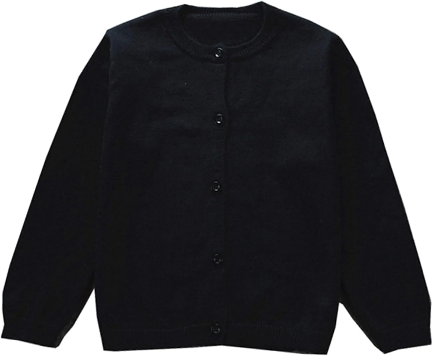GSVIBK Baby Girls Cotton Cardigan Long Sleeve Kid Button Sweater Girl Crew Neck Cardigans Uniform Sweater