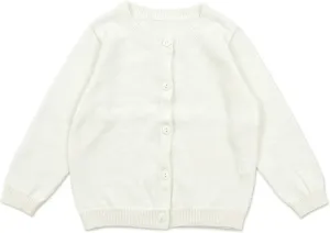 GSVIBK Baby Girls Cotton Cardigan Long Sleeve Kid Button Sweater Girl Crew Neck Cardigans Uniform Sweater