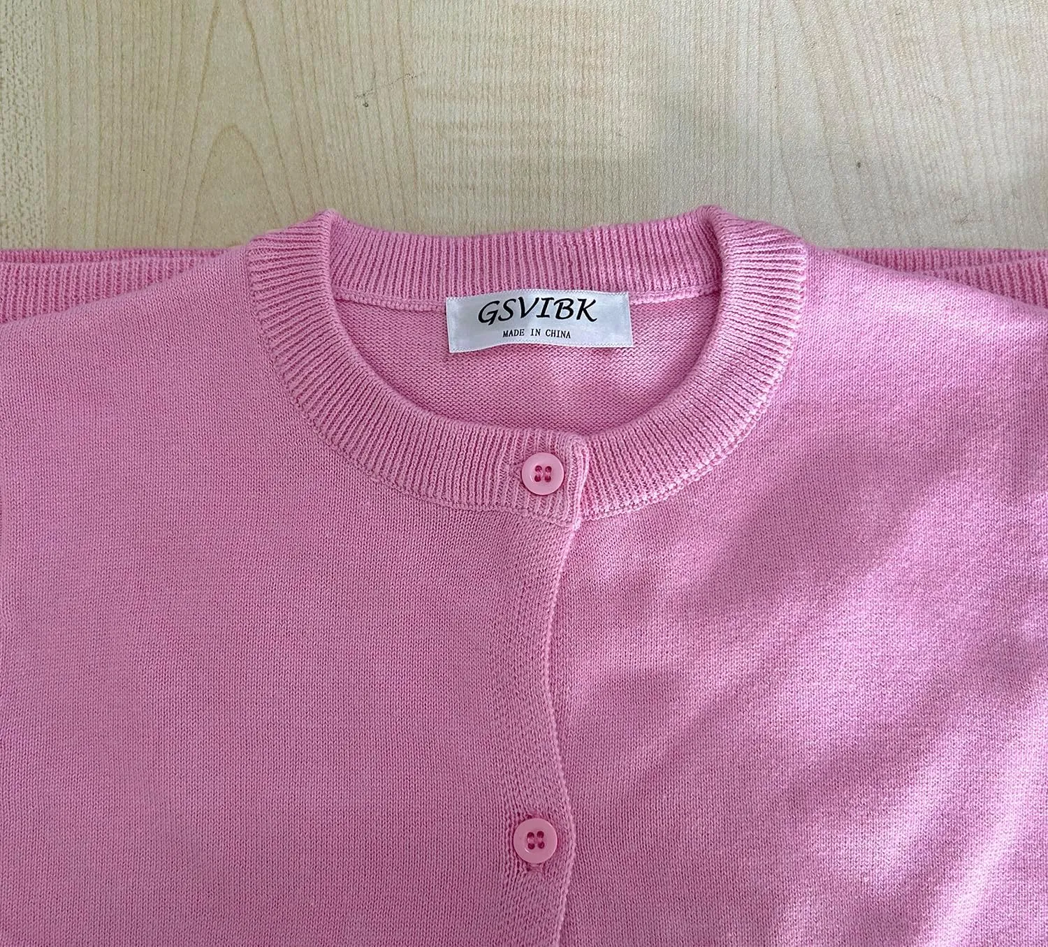 GSVIBK Baby Girls Cotton Cardigan Long Sleeve Kid Button Sweater Girl Crew Neck Cardigans Uniform Sweater