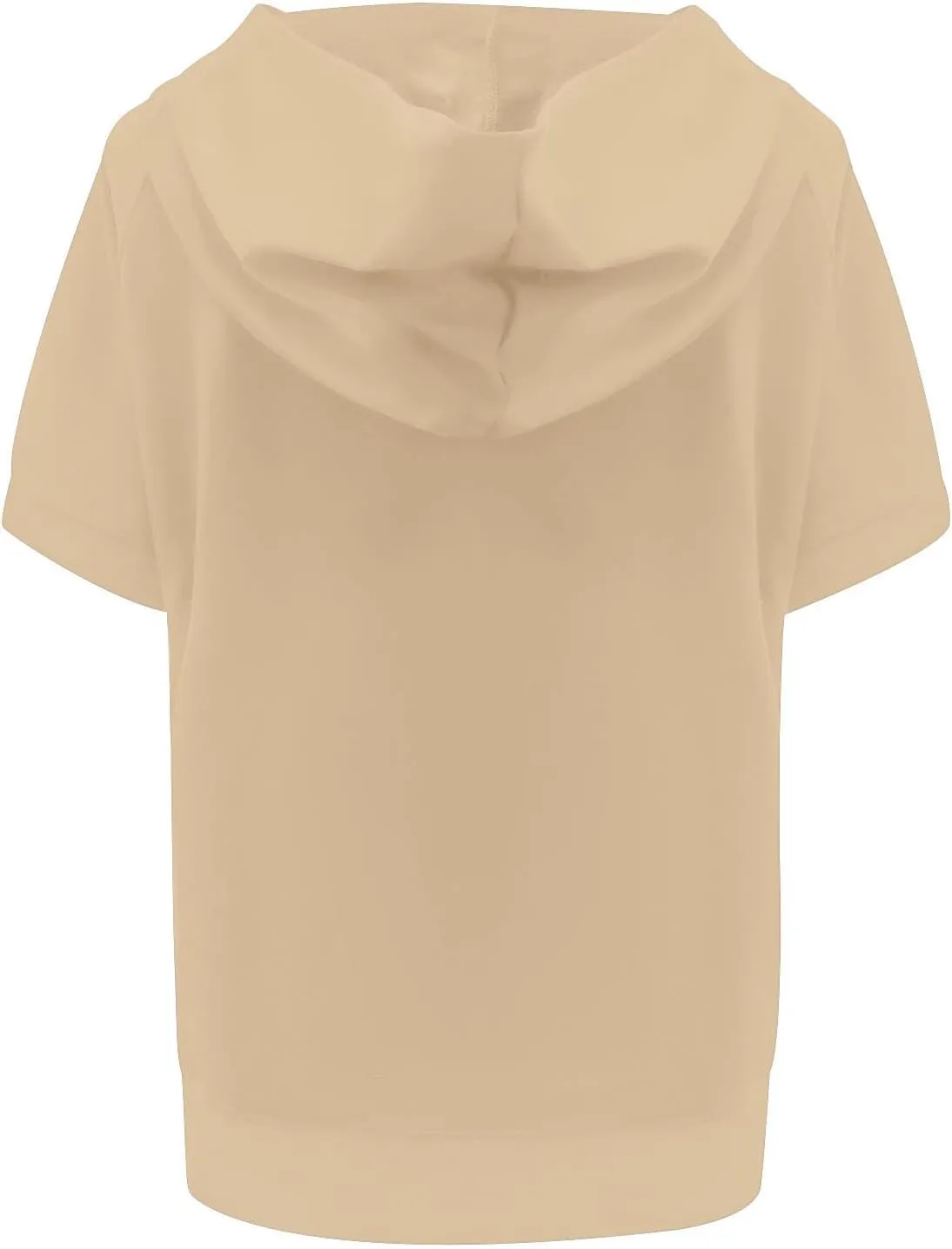 Half Zip Sweatshirt Women Oversized Short Sleeve Hoodies Casual Pullover Tops Loose Fit Summer Shirts with Pockets