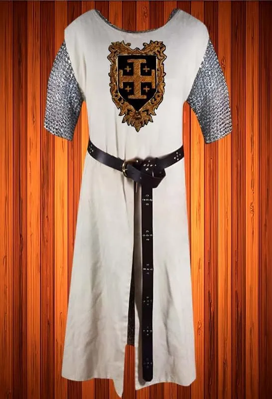 Handmade kingdom of Heaven Medieval Knight of Jerusalem Cross Warrior Halloween Costume Renaissance (S-6XL)