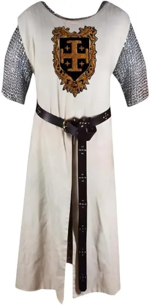 Handmade kingdom of Heaven Medieval Knight of Jerusalem Cross Warrior Halloween Costume Renaissance (S-6XL)