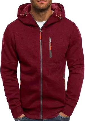 Hoodies Mens' Autumn Winter Long Sleeve Zipper Hooded Sweatshirt Cardigan Long Sleeve Sweatshirt Sports Hooded Jacket