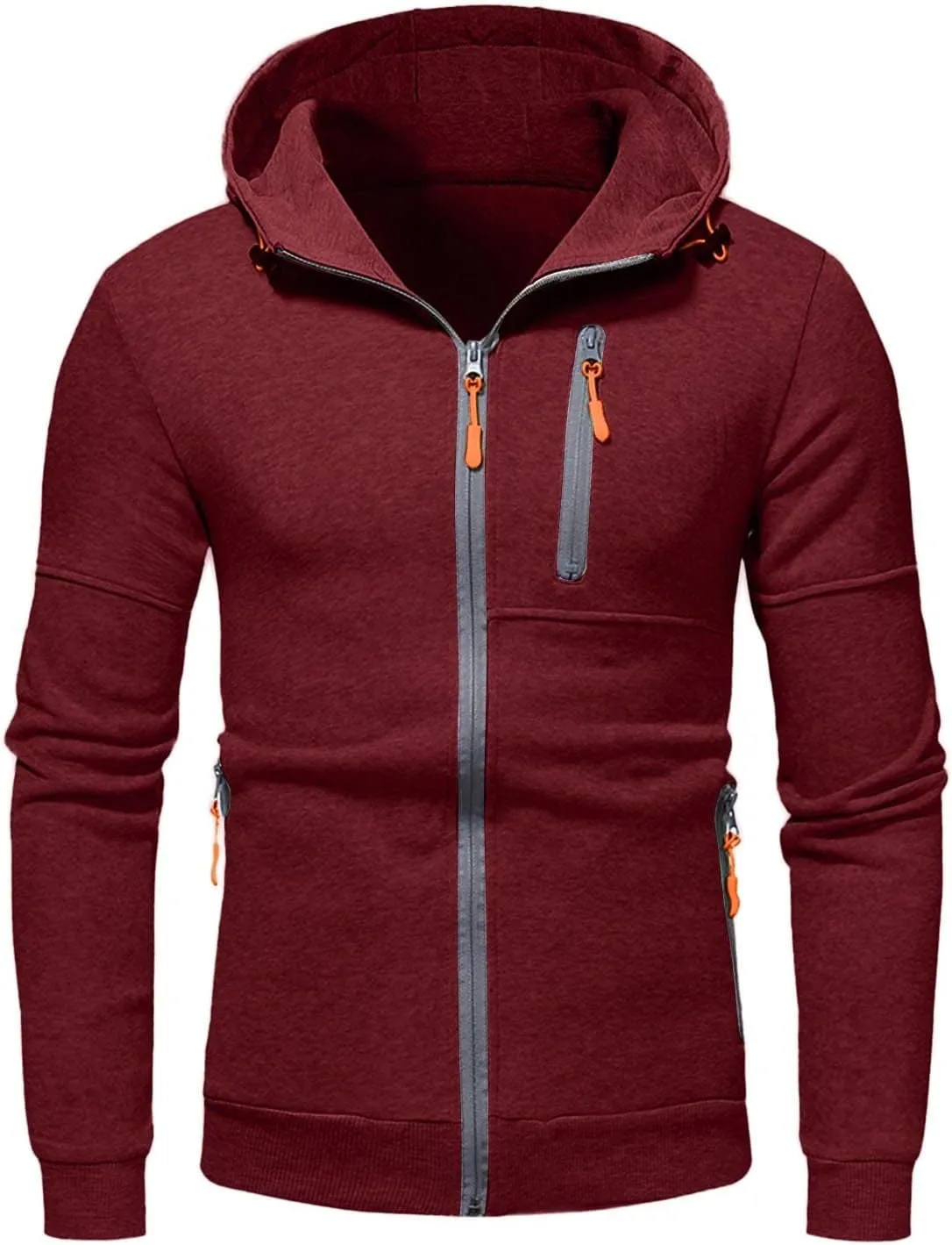 Hoodies Mens' Autumn Winter Long Sleeve Zipper Hooded Sweatshirt Cardigan Long Sleeve Sweatshirt Sports Hooded Jacket