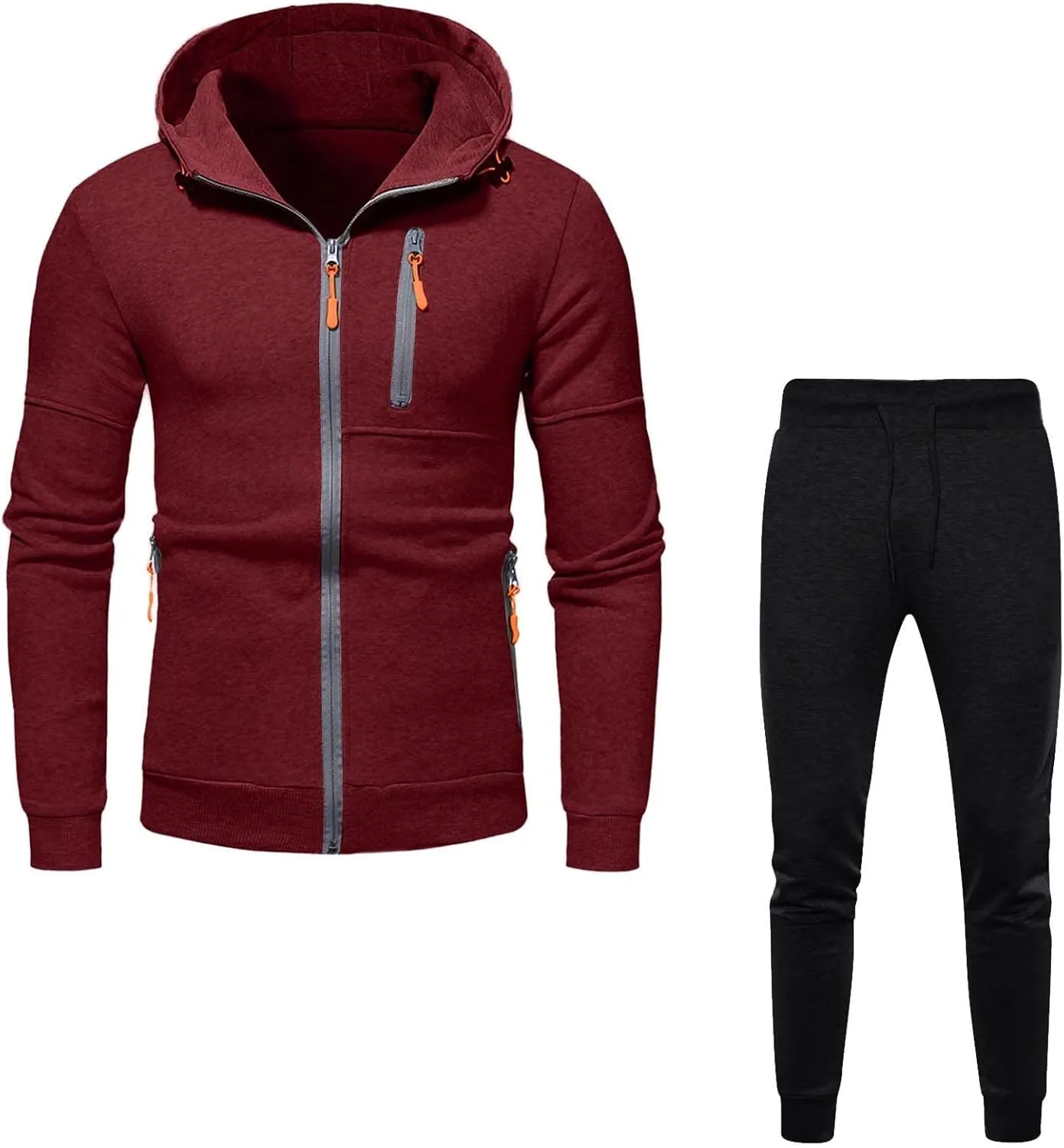 Hoodies Mens' Autumn Winter Long Sleeve Zipper Hooded Sweatshirt Cardigan Long Sleeve Sweatshirt Sports Hooded Jacket