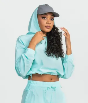Hybrid Cropped Hoodie - Crystal Cove