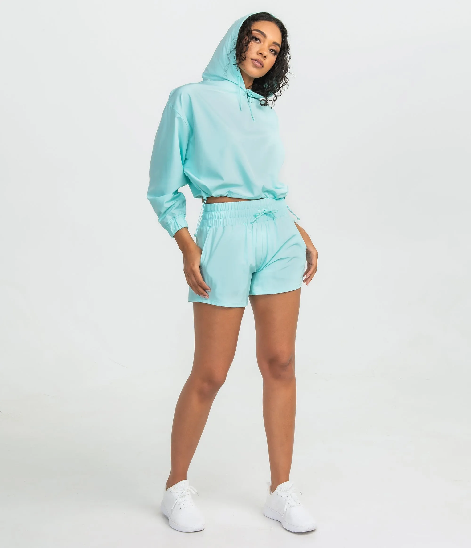 Hybrid Cropped Hoodie - Crystal Cove