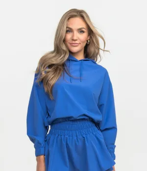 Hybrid Cropped Hoodie - Dazzling Blue