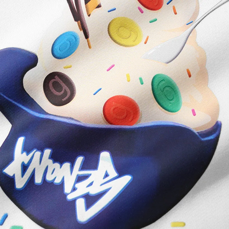 Ice Cream Bucket Hat Print Kangaroo Pocket Hoodies