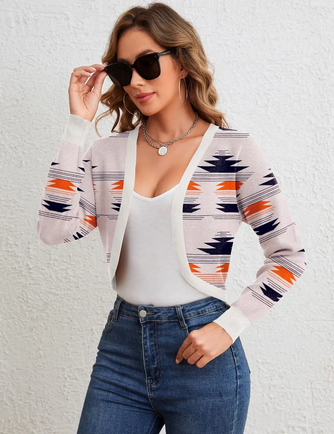 IECCP Cardigan Sweaters for Women 2024 Fall Fashion Long Sleeve Bolero Shrugs for Dresses Open Front Soft Knit Cardigan