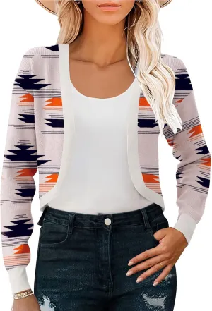 IECCP Cardigan Sweaters for Women 2024 Fall Fashion Long Sleeve Bolero Shrugs for Dresses Open Front Soft Knit Cardigan