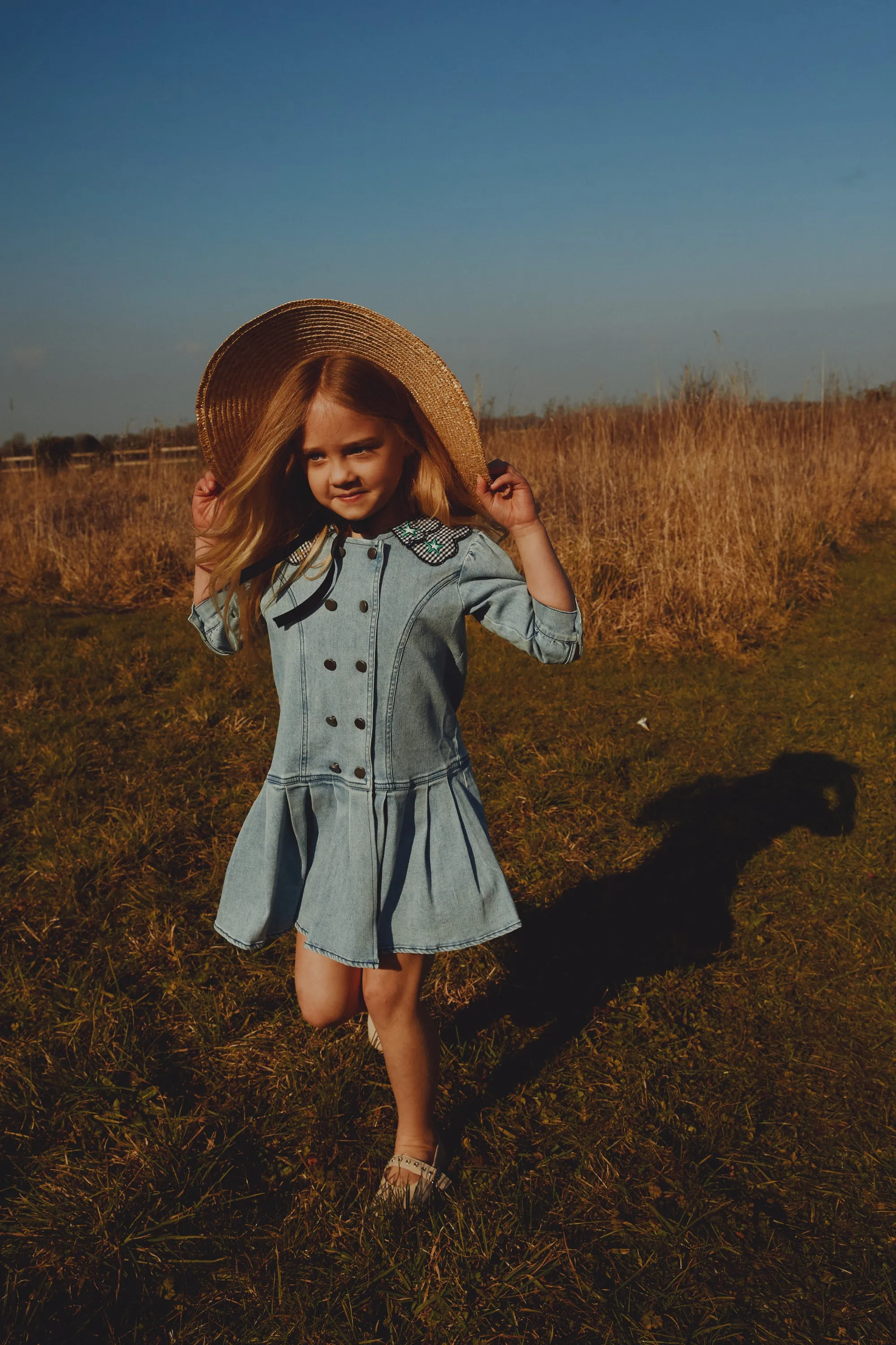 JOUET DOUBLE LAYER DENIM DRESS