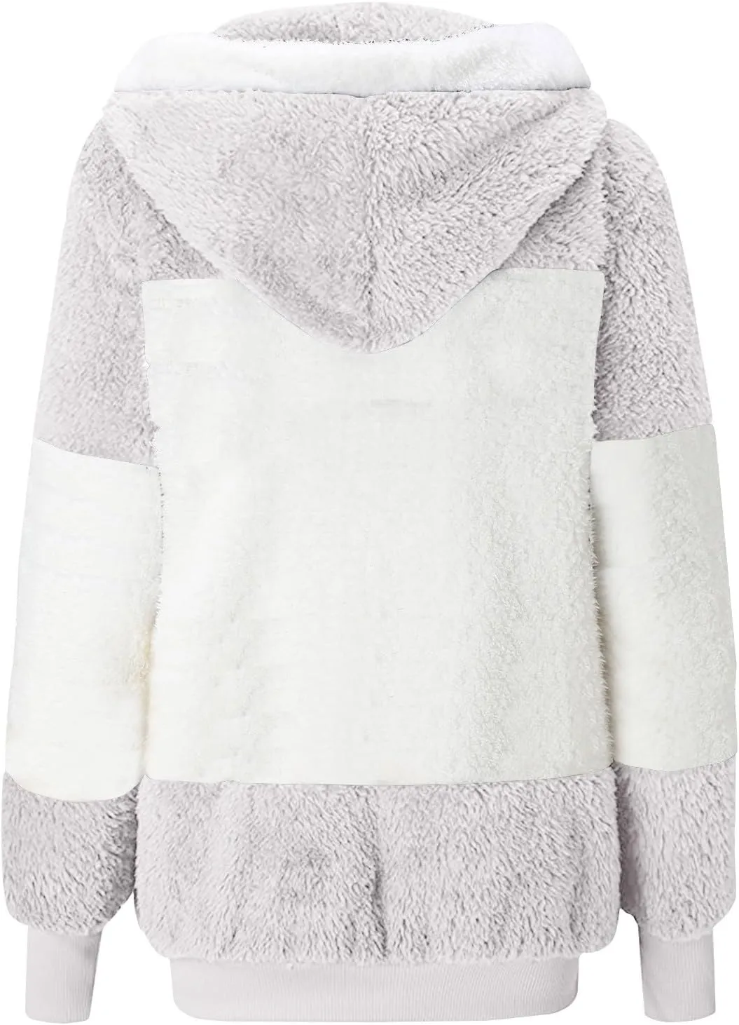 jovati Fleece Jacket Women Zip Up Color Block Hoodie Sweatshirts Long Sleeve Cardigan Fall Clothes 2023 Loose Fit Sweater